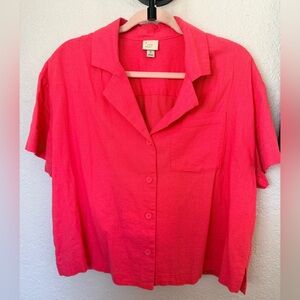 a new day Women's Bright Pink Button-Down Shirt